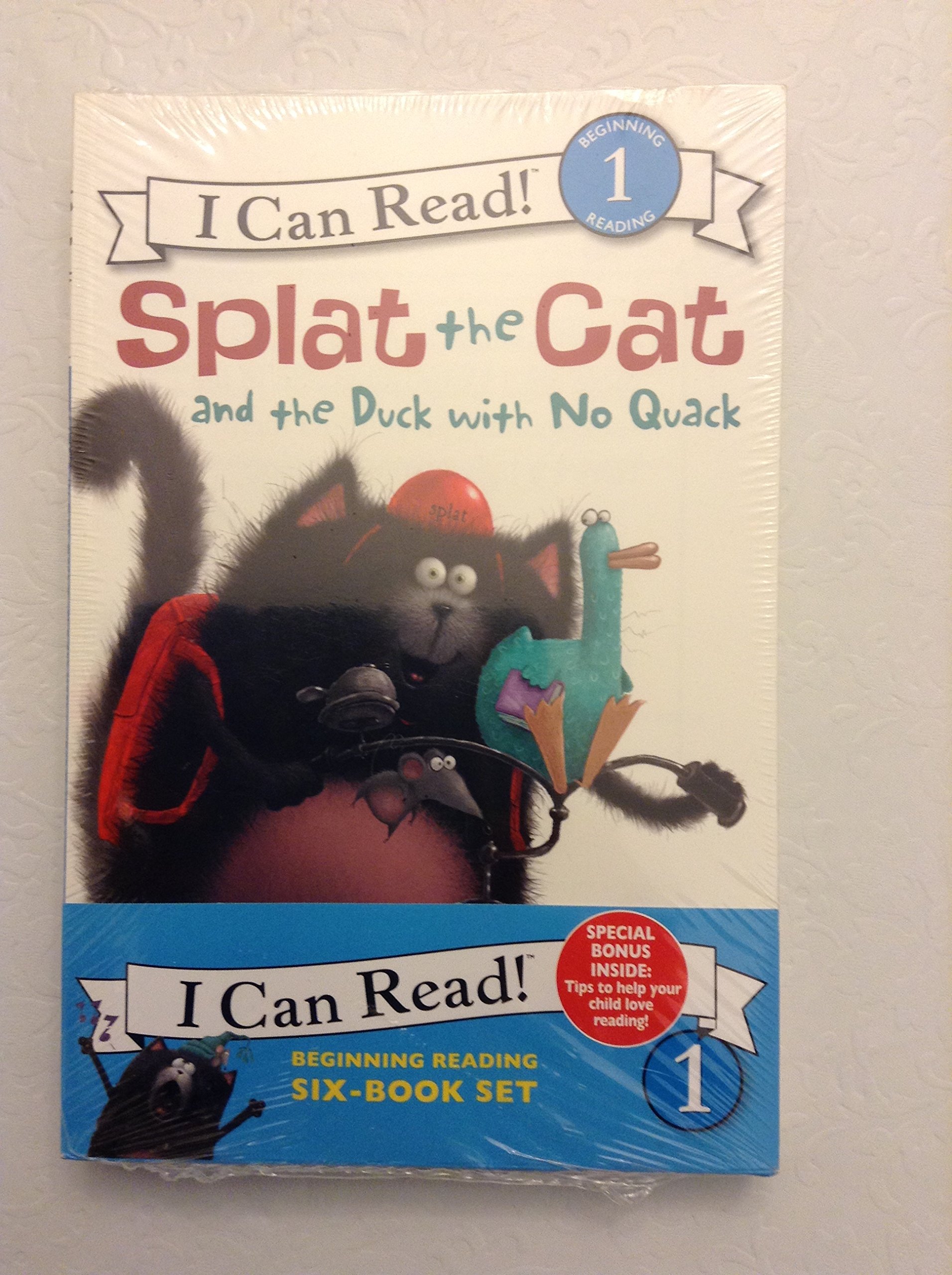 Splat the Cat I Can Read Level 1 Six- Book Gift Set (Splat the Cat Sings Flat, Splat the Cat and The Duck With No Quack, Splat the Cat the Name of the Game, Splat the Cat Good Night Sleep Tight, The Rain is a Pain, Spat the Cat Takes the Cake