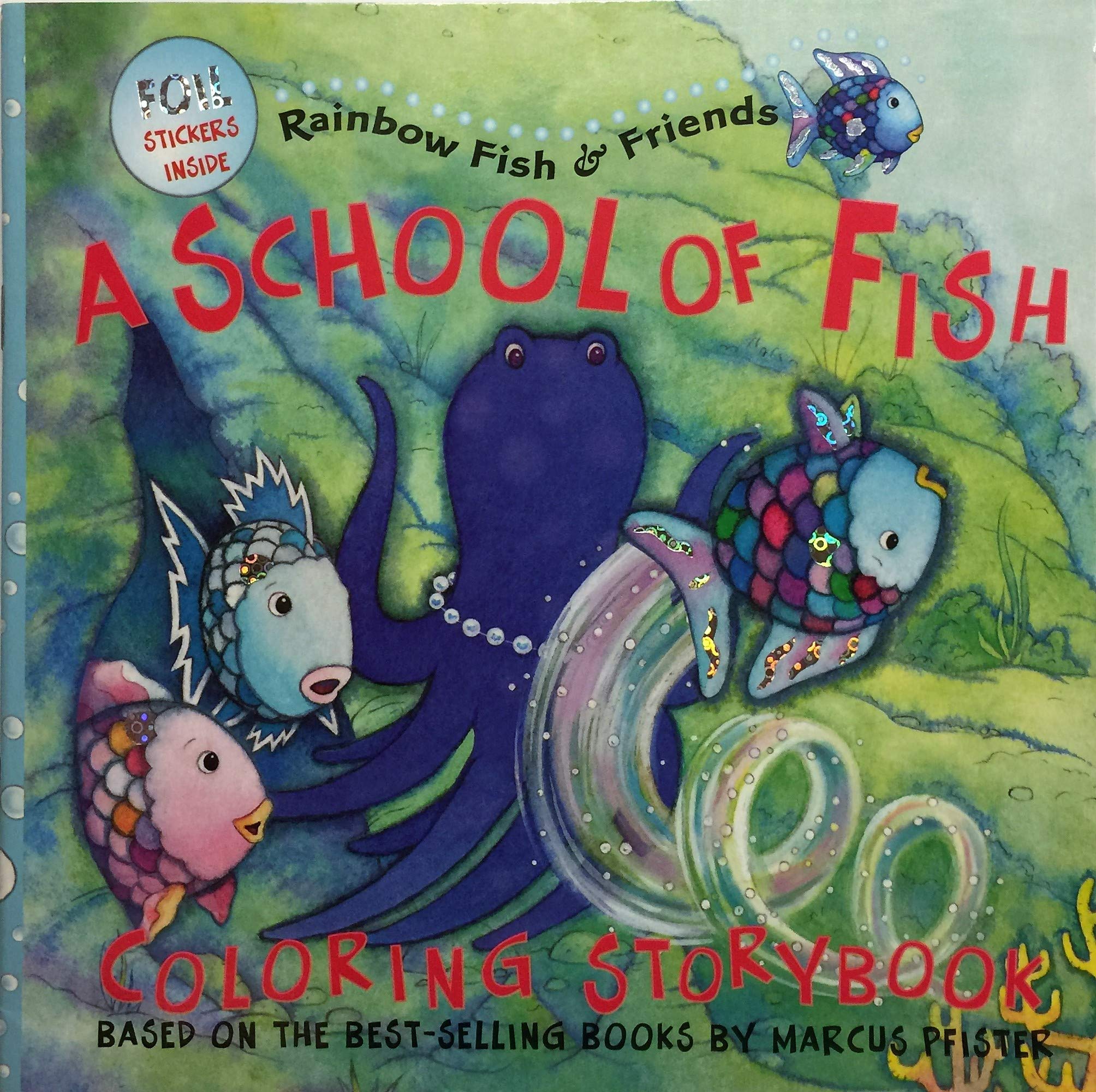Rainbow Fish: A School of Fish Coloring Storybook