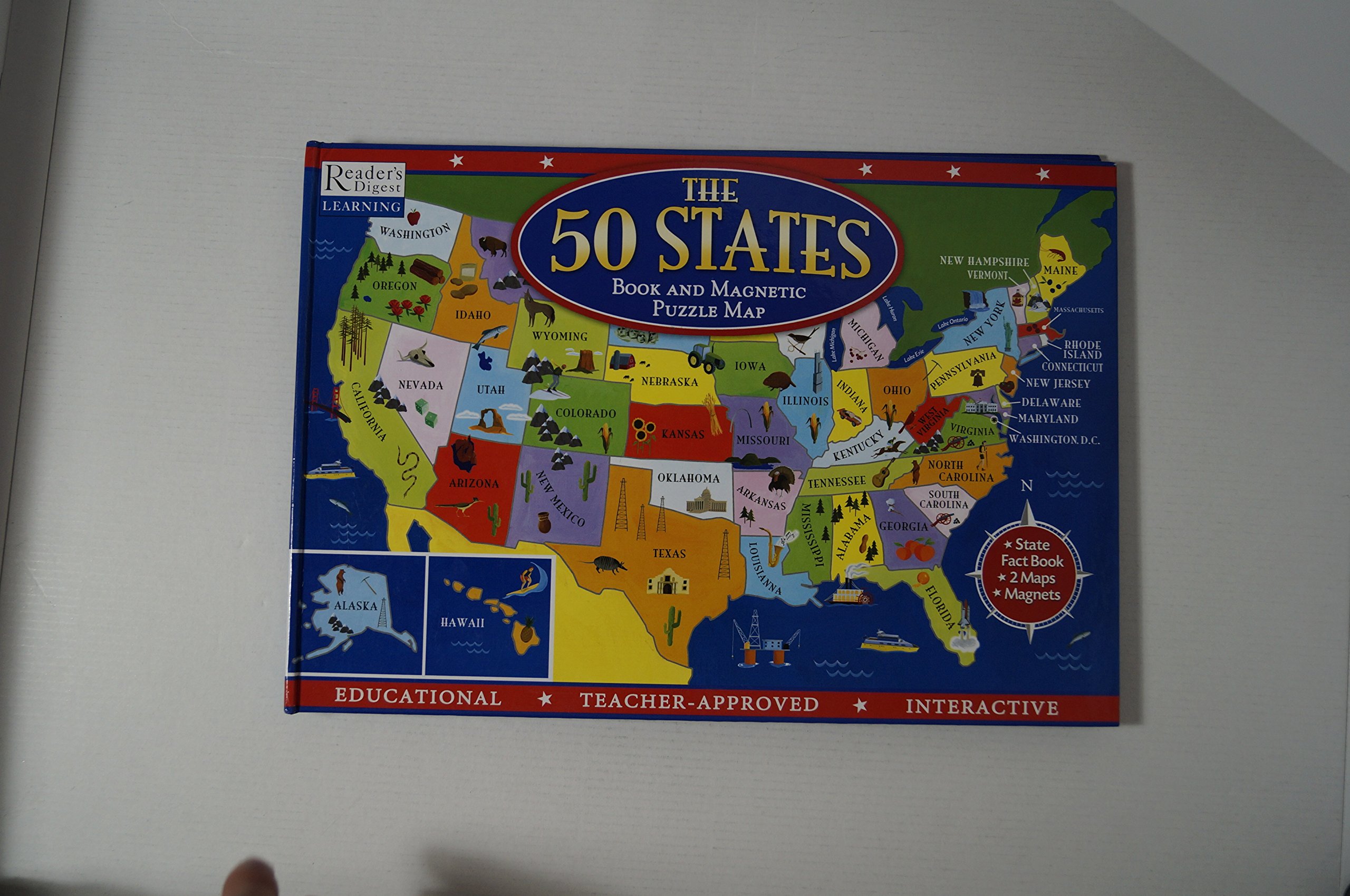 The 50 States Book and Magnetic Puzzle Map