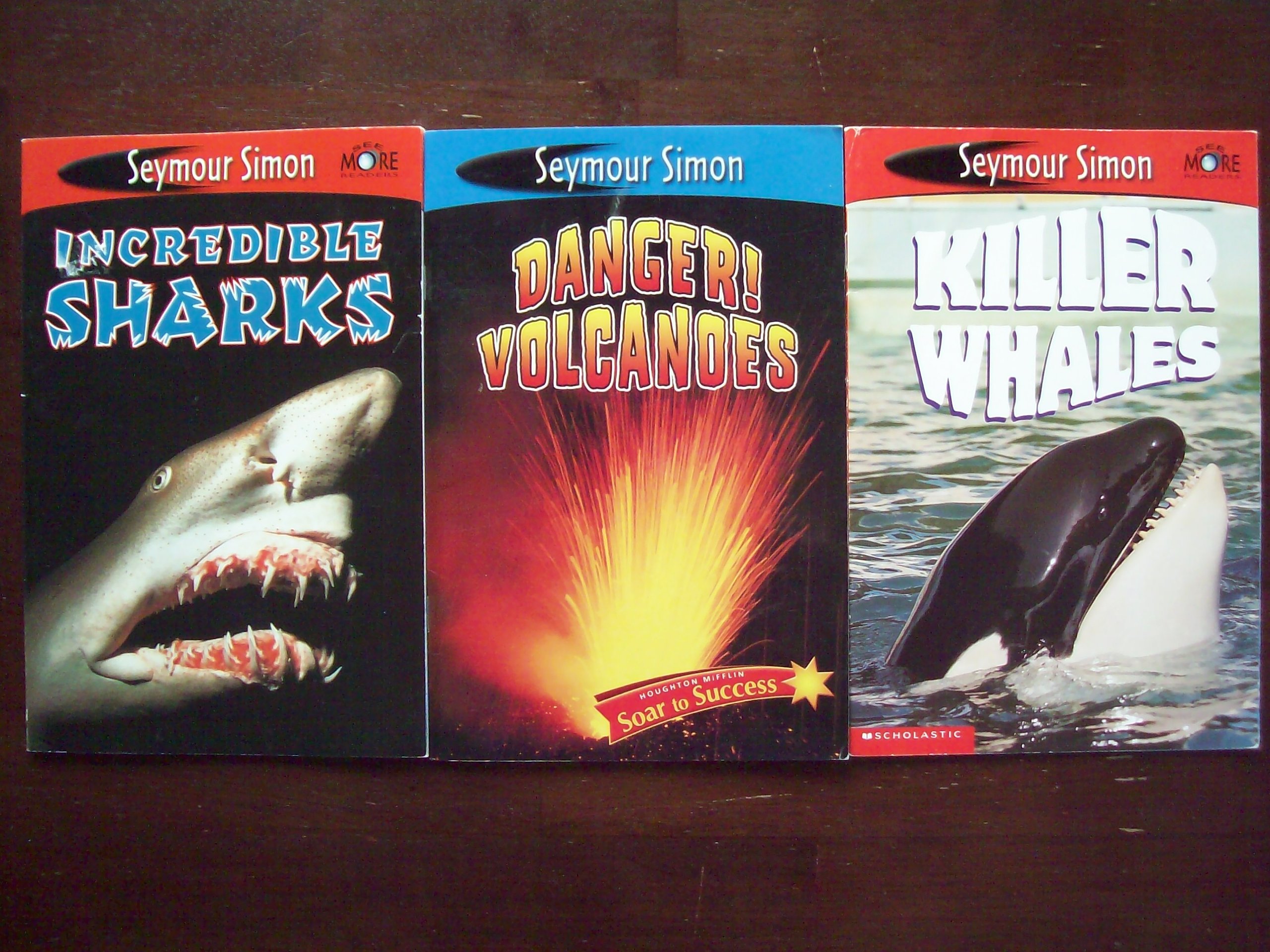 Science and Animals; See More Readers; Set of 3 Children's Readers (Killer Whales~Incredible Sharks~Danger! Volcanoes)
