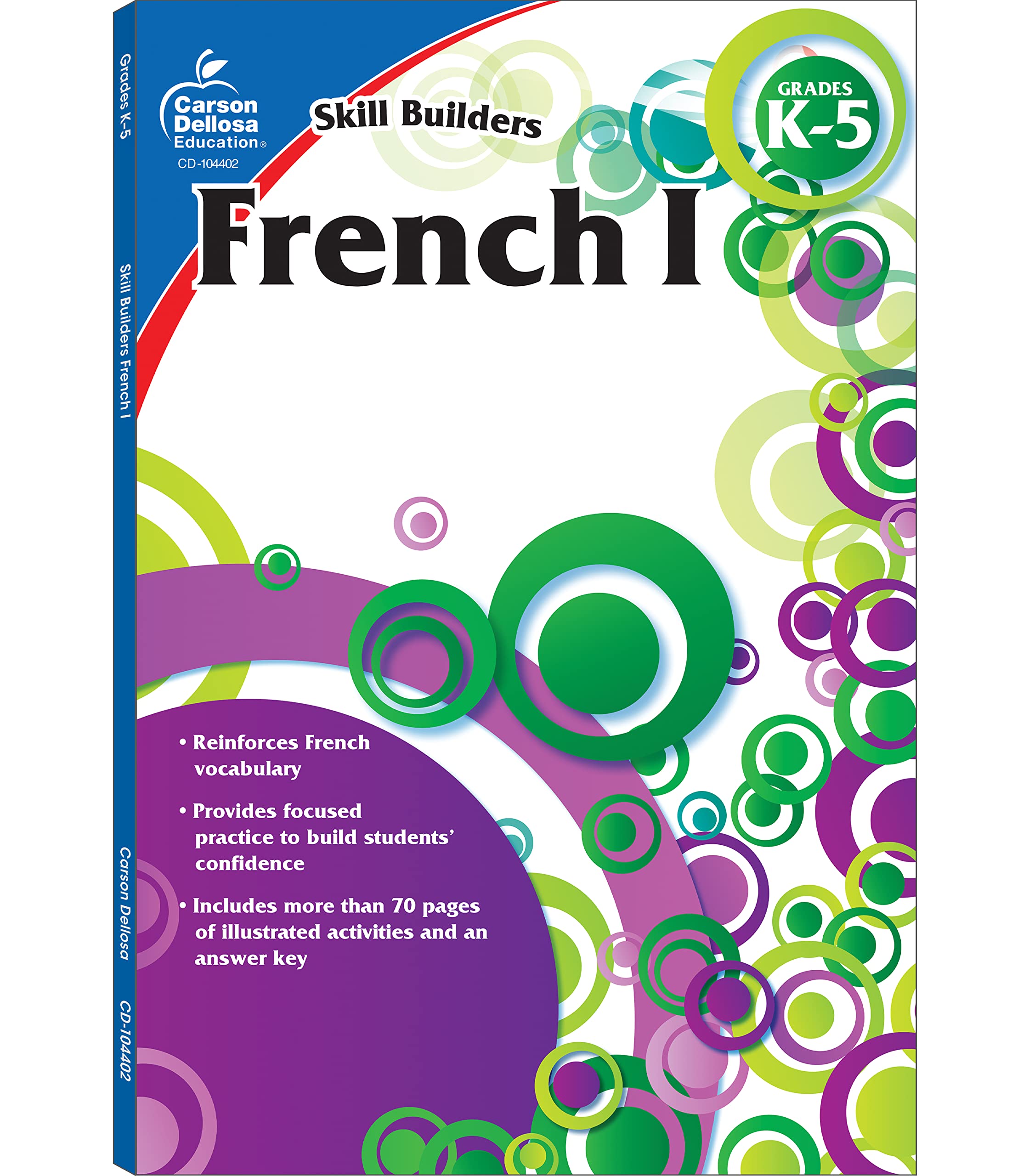 Carson Dellosa Skill Builders French I Workbook—Grades K-5 Vocabulary, Alphabet, Geography, Culture, With Word Searches and Activities for French Learning (80 pgs)