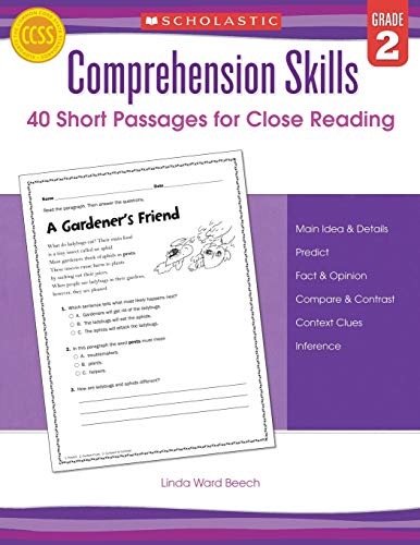 Scholastic Teaching Resources SC-546053 Comprehension Skills Gr 2 40 Short Passages For Close Reading