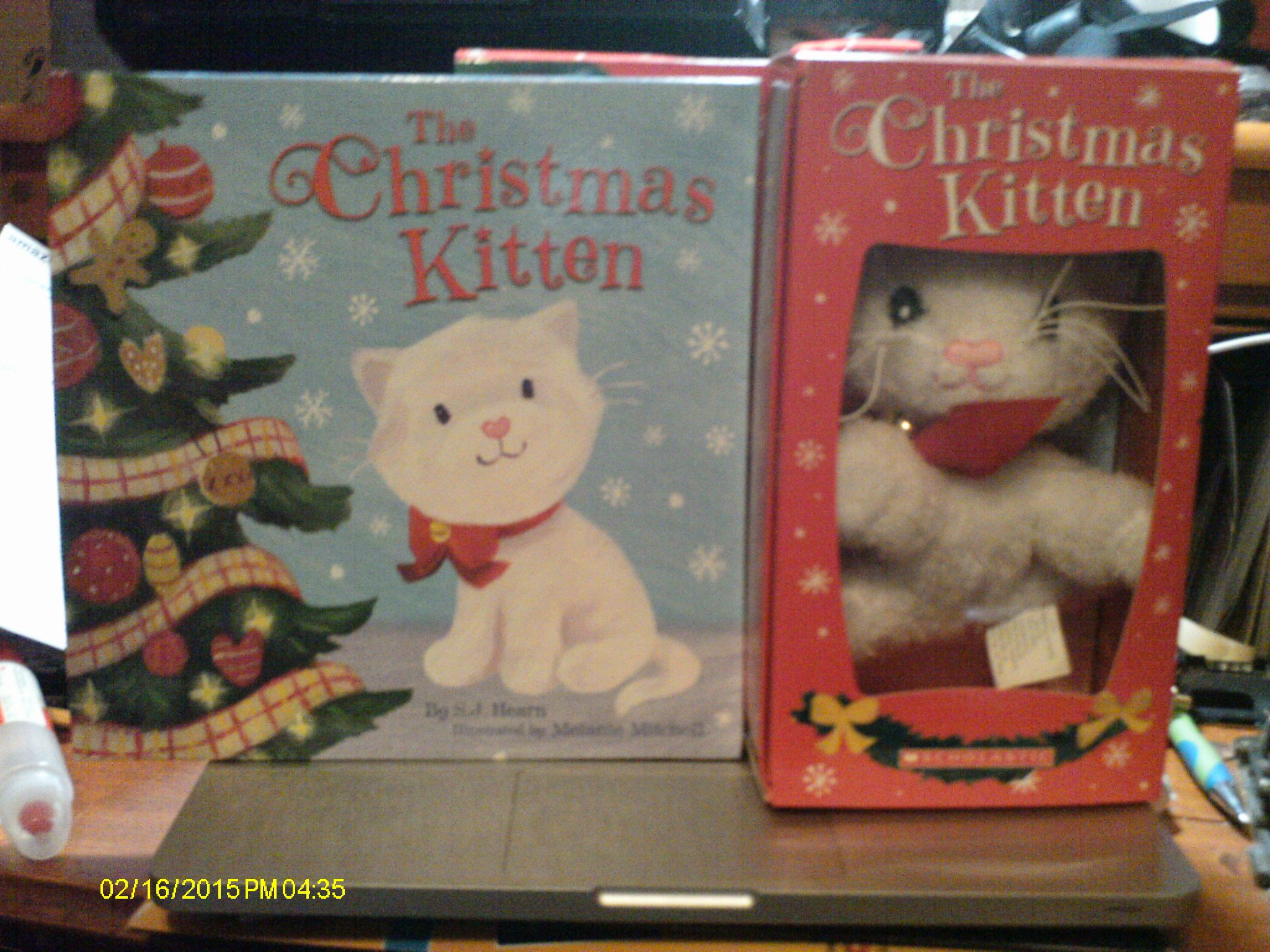 The Christmas Kitten-new Hardcover Book and Cute Plush Kitten