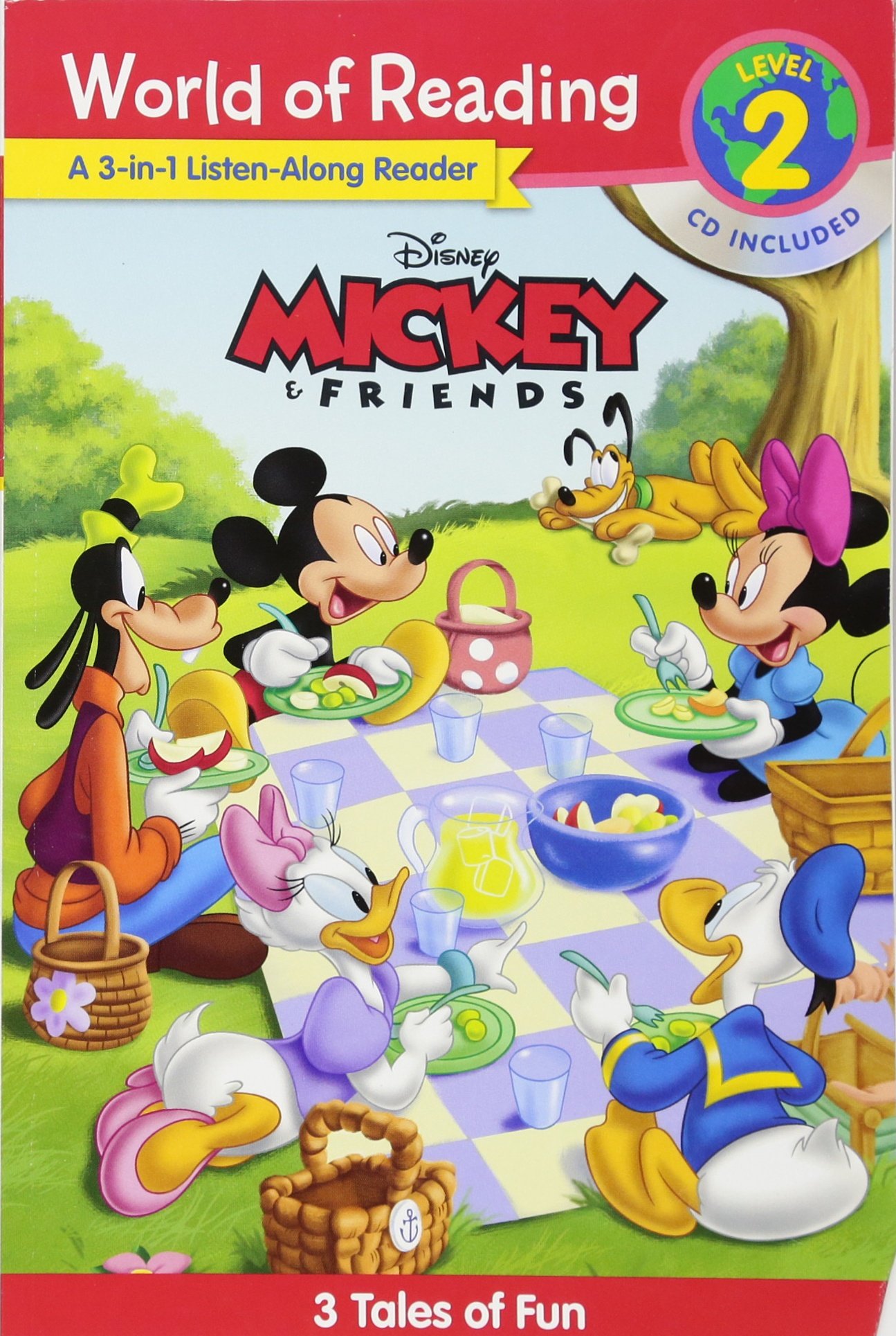 World of Reading Mickey and Friends 3-in-1 Listen-Along Reader (World of Reading Level 2): 3 Fun Tales with CD!