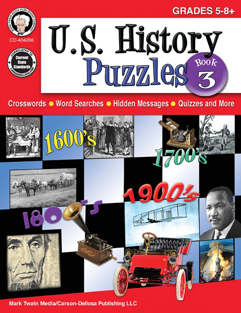 Mark Twain - U.S. History Puzzles, Book 3, Grades 5 - 8