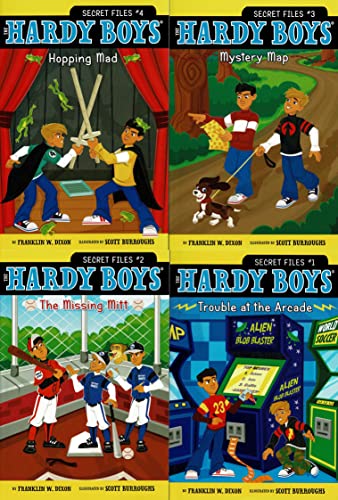 The Hardy Boys - Hopping Mad, Mystery Map, My Missing Mitt, Trouble at the Arcade - secret files vol.1-4 - Children's Book (Set of 4 Books)