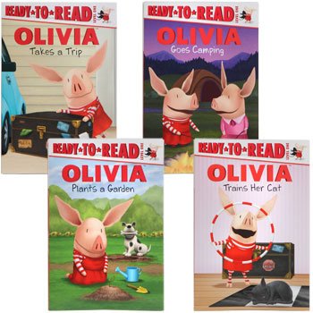 Olivia Ready to Read Level One (Assorted, Titles Vary) Goes Camping, Plants a Garden, Takes a Trip, or Trains her Cat