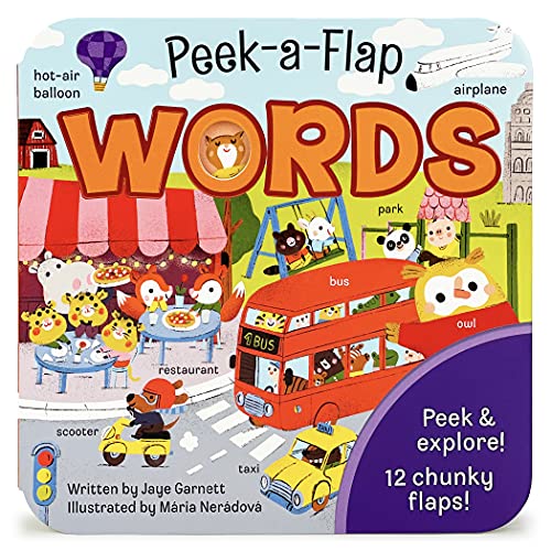 Peek-a-Flap Words Lift-a-Flap Board Book for Curious Minds and Little Learners; Ages 1-5