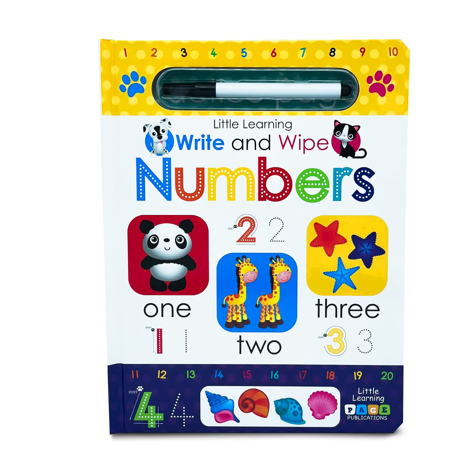 Little Learning Write and Wipe Numbers - Kids Books - Childrens Books, Toddler Books