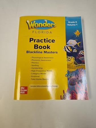 Florida Wonders Student Practice Workbook, Grade K, Vol. 1
